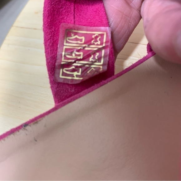 Gaimo Spain Suede Strappy Sandals Pink Low Wedge Slide On Shoes Sz 40/9 US - Picture 7 of 13